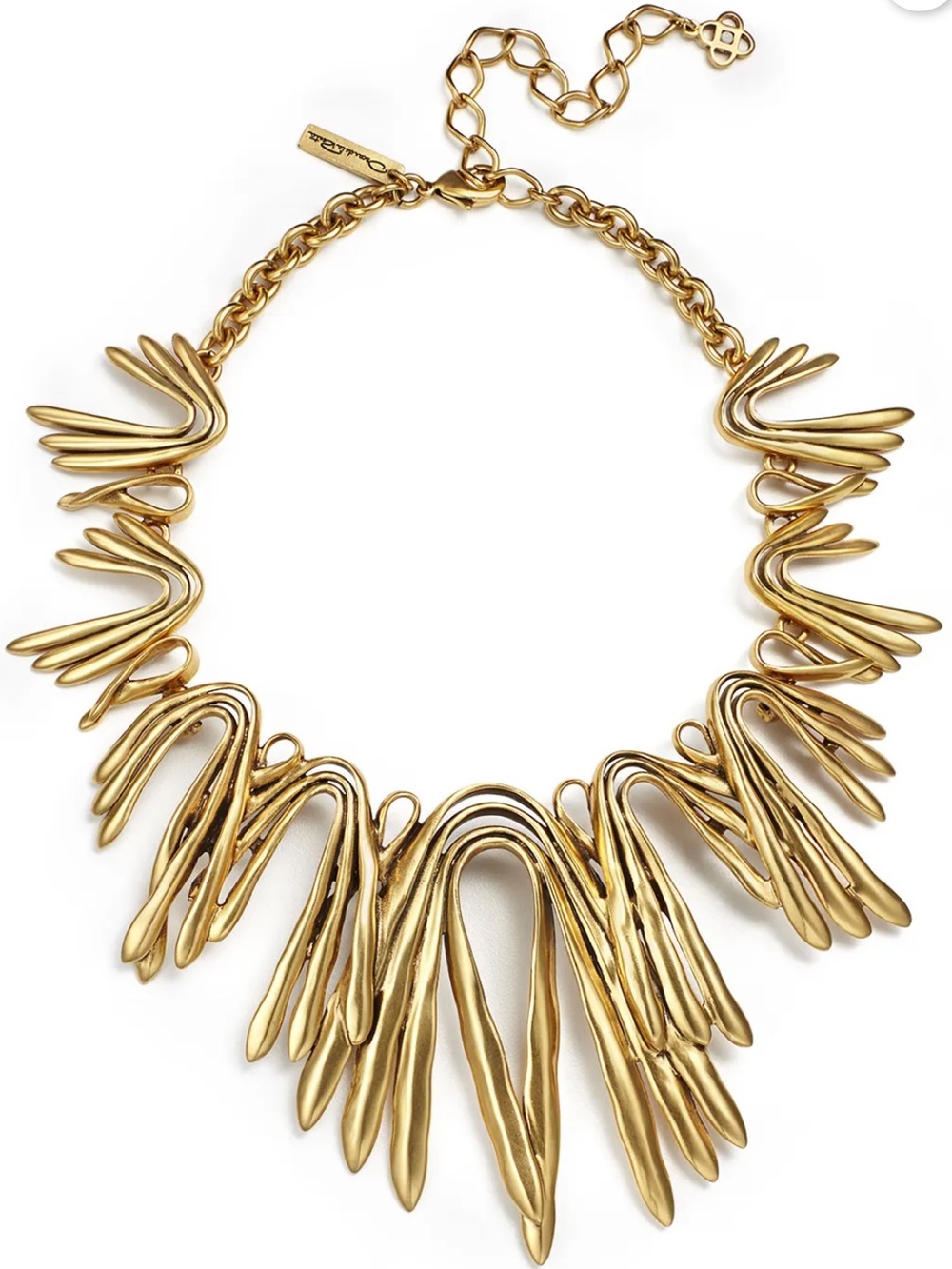 Oscar de la Renta Iconic Russian Gold Curve Necklace - EUC